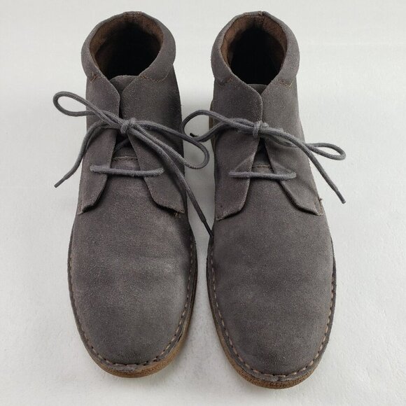 Born Sampson Suede Chukka Boot Mens 11 Gray Lace Up Comfort Ankle Shoe - Picture 2 of 11